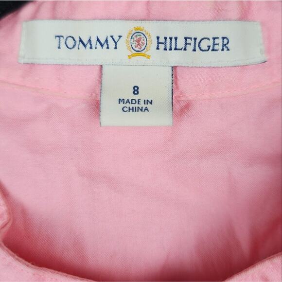 VTG Tommy Hilfiger Blouse 8 Pink Coquette Y2K Preppy Academia Tennis Prep 90s - Picture 2 of 6